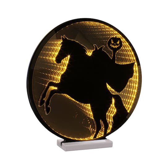 Michaels, 14.75" Orange with Black Headless Horseman EkkoLight – Category: Halloween Tabletop Decor
